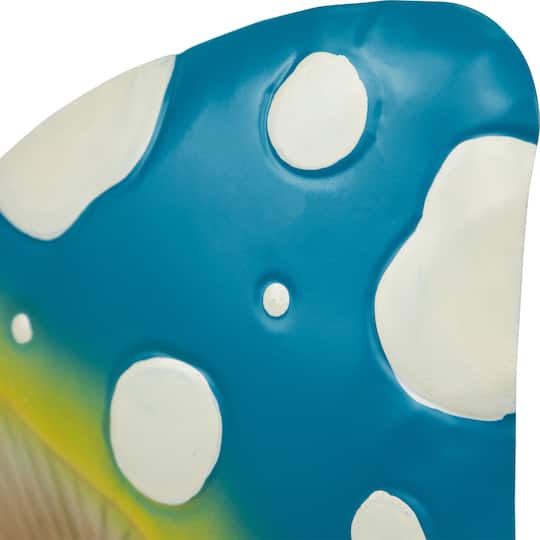 16" Blue & Green Double Spotted Mushrooms Outdoor Garden Stake
